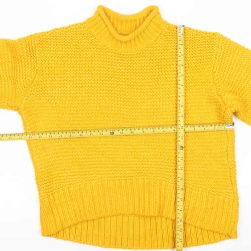 Lou & Grey Women’s Yellow Chunky Knit Mock Neck Jumper XS