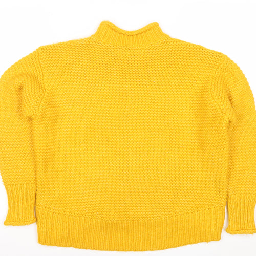 Lou & Grey Women’s Yellow Chunky Knit Mock Neck Jumper XS