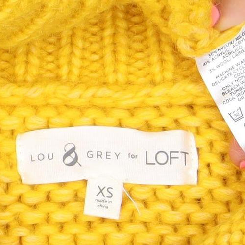 Lou & Grey Women’s Yellow Chunky Knit Mock Neck Jumper XS