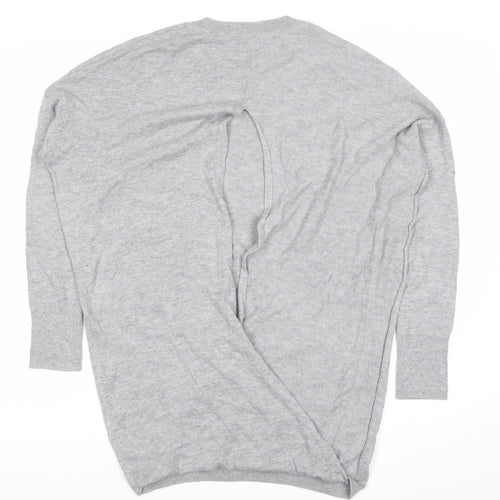 Cape Daisy Womens Grey M Cardigan Jumper Crew Neck Knit