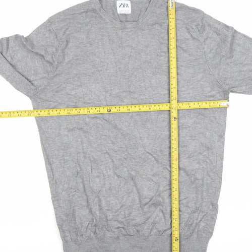 Zara Women Grey Viscose Knit Pullover Jumper Size 12
