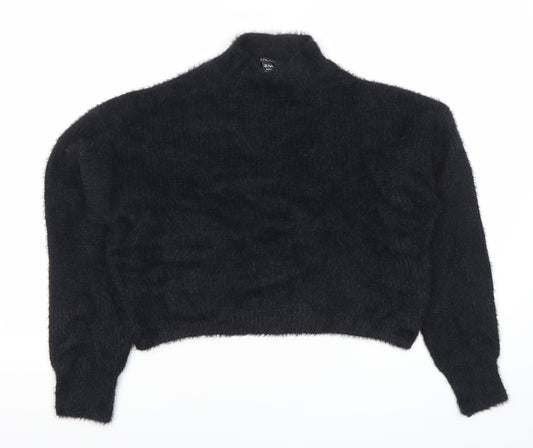 915 Generation Girls Black Mock Neck Pullover Jumper 14-15 Years