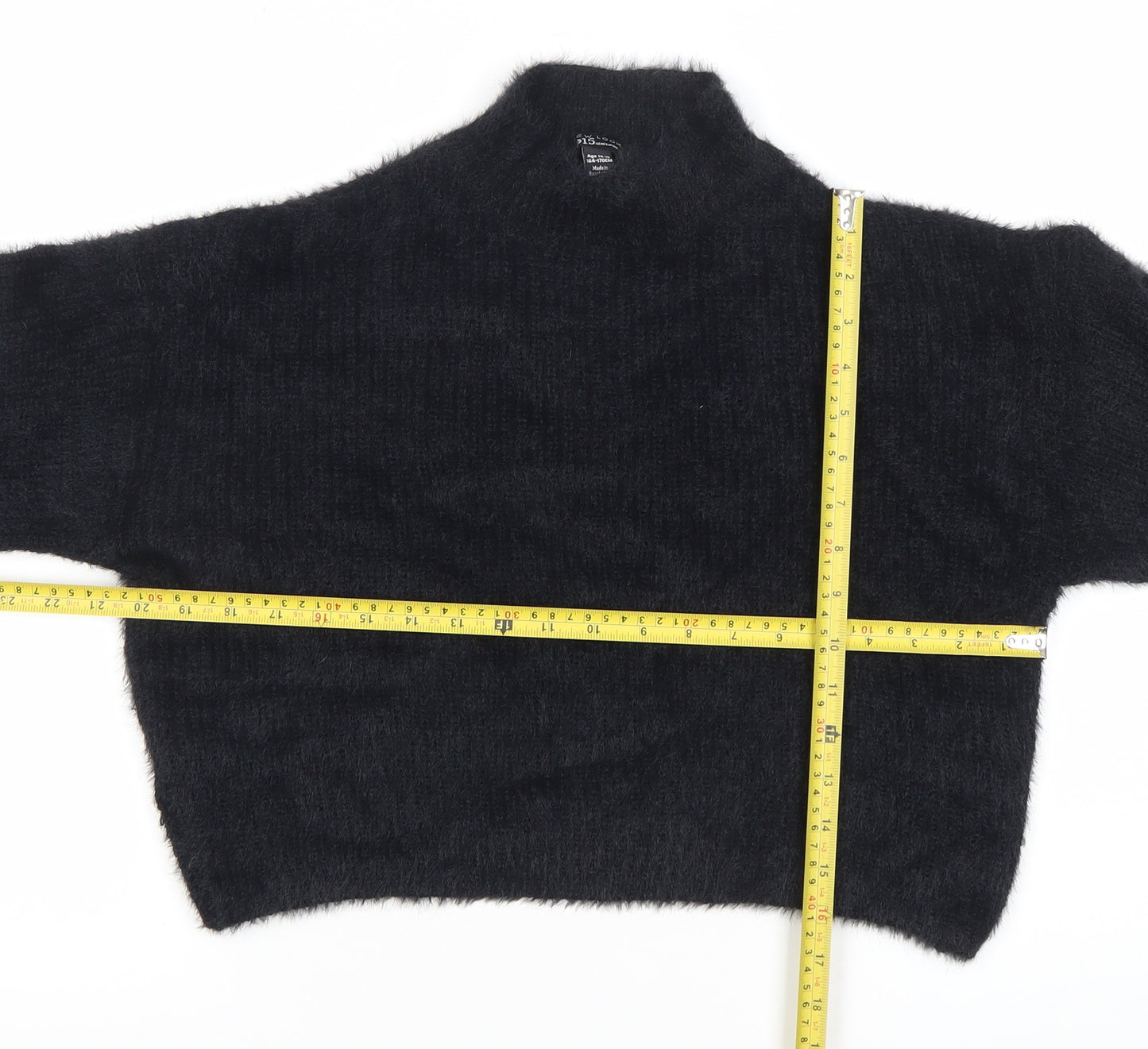915 Generation Girls Black Mock Neck Pullover Jumper 14-15 Years