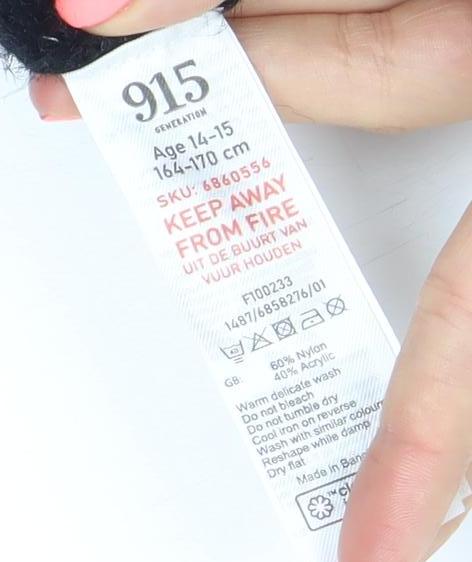 915 Generation Girls Black Mock Neck Pullover Jumper 14-15 Years