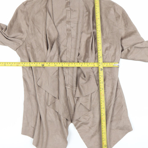 Zara Women Beige Open Front Blazer Jacket Size S Softshell