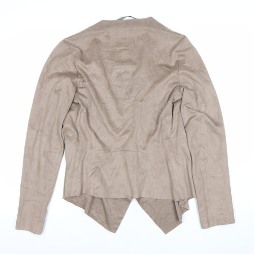 Zara Women Beige Open Front Blazer Jacket Size S Softshell