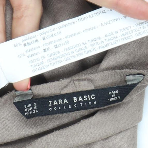 Zara Women Beige Open Front Blazer Jacket Size S Softshell