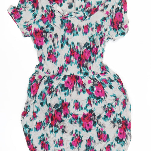 Topshop Women’s Multicoloured Floral Bodycon Dress Size 10