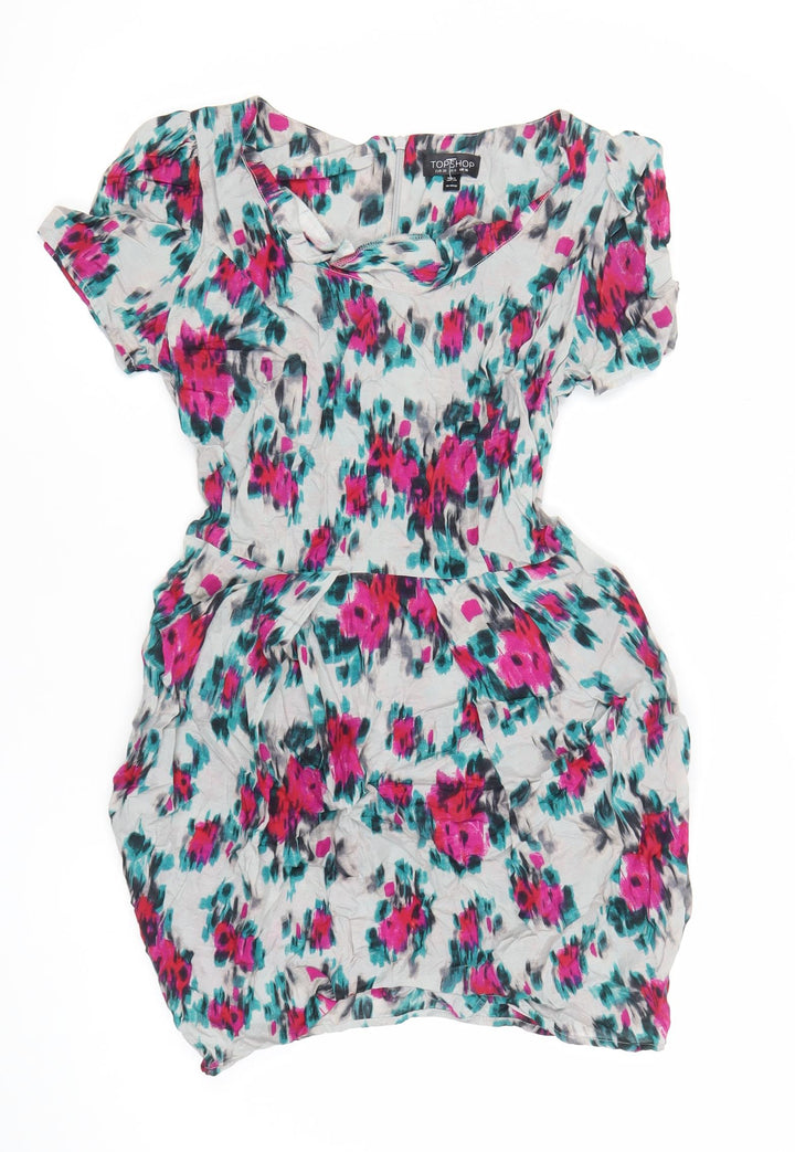 Topshop Women’s Multicoloured Floral Bodycon Dress Size 10