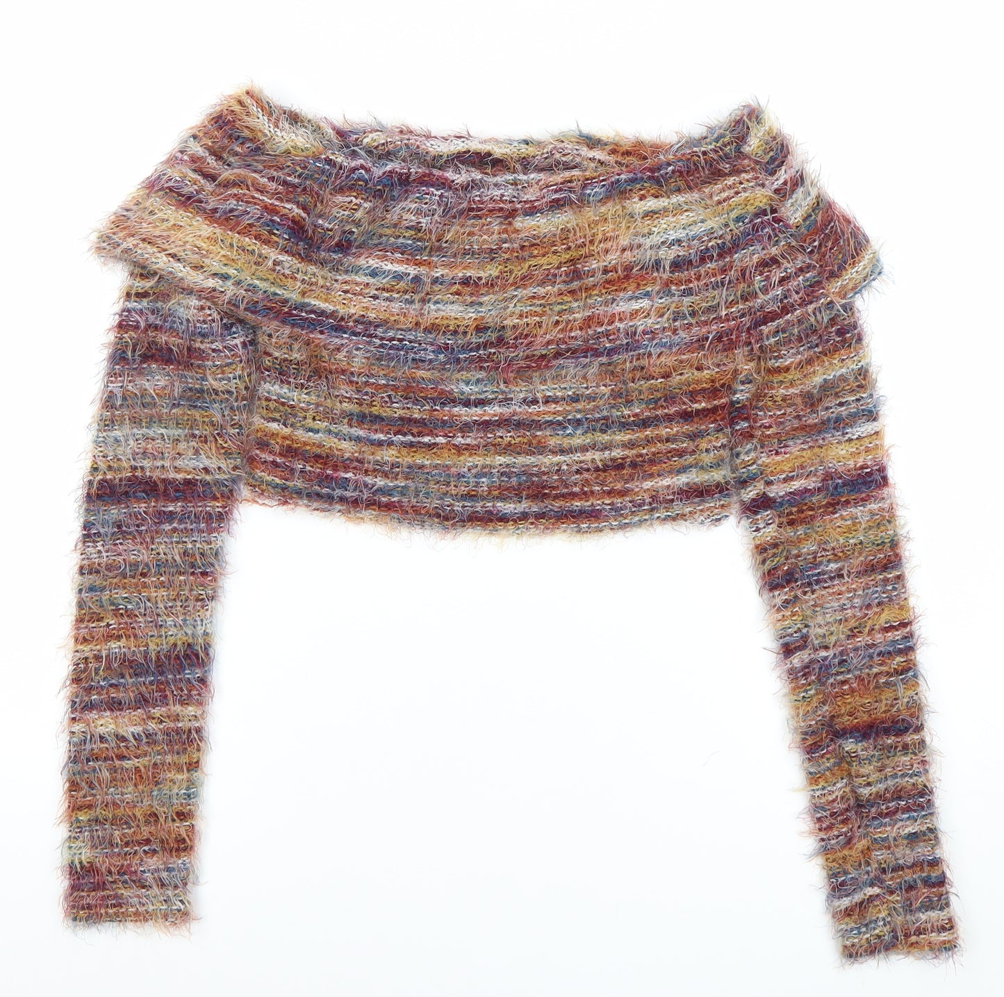 PrettyLittleThing Women’s Multicoloured Size 6 Off Shoulder Knit Jumper