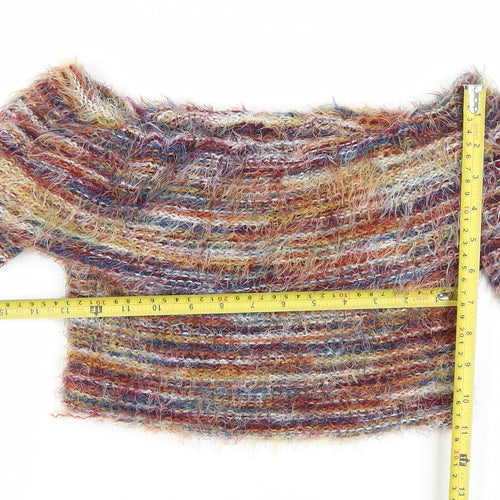 PrettyLittleThing Women’s Multicoloured Size 6 Off Shoulder Knit Jumper