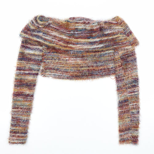 PrettyLittleThing Women’s Multicoloured Size 6 Off Shoulder Knit Jumper