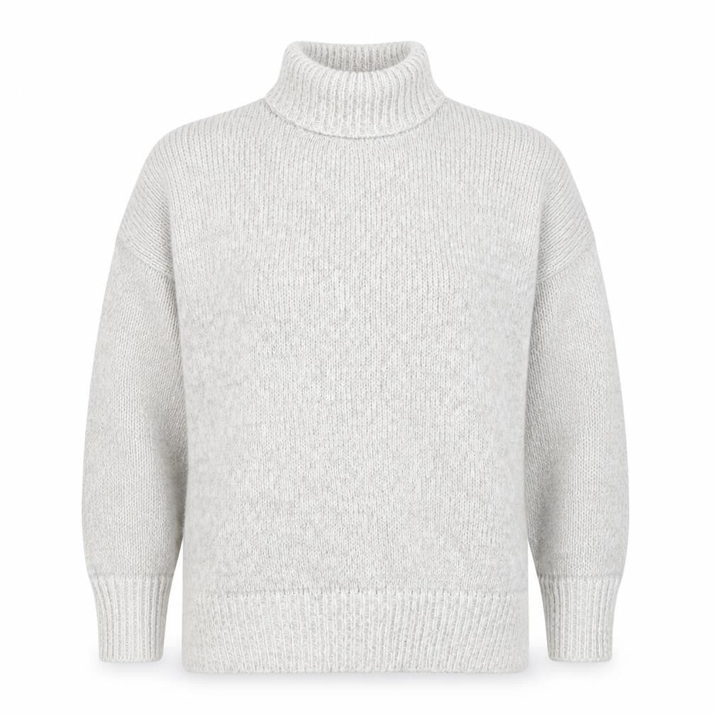 New Look Womens Grey Roll Neck Knit Jumper Size M Long Sleeve