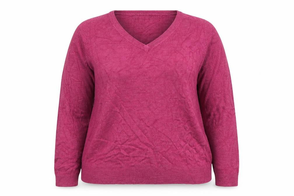 Front view of Marks & Spencer Women's Purple V-Neck Wool Blend Jumper, size 14
