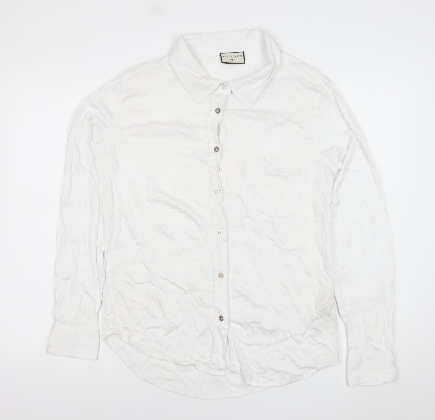 Toplook Mens White XL Classic Long Sleeve Button-Up Shirt