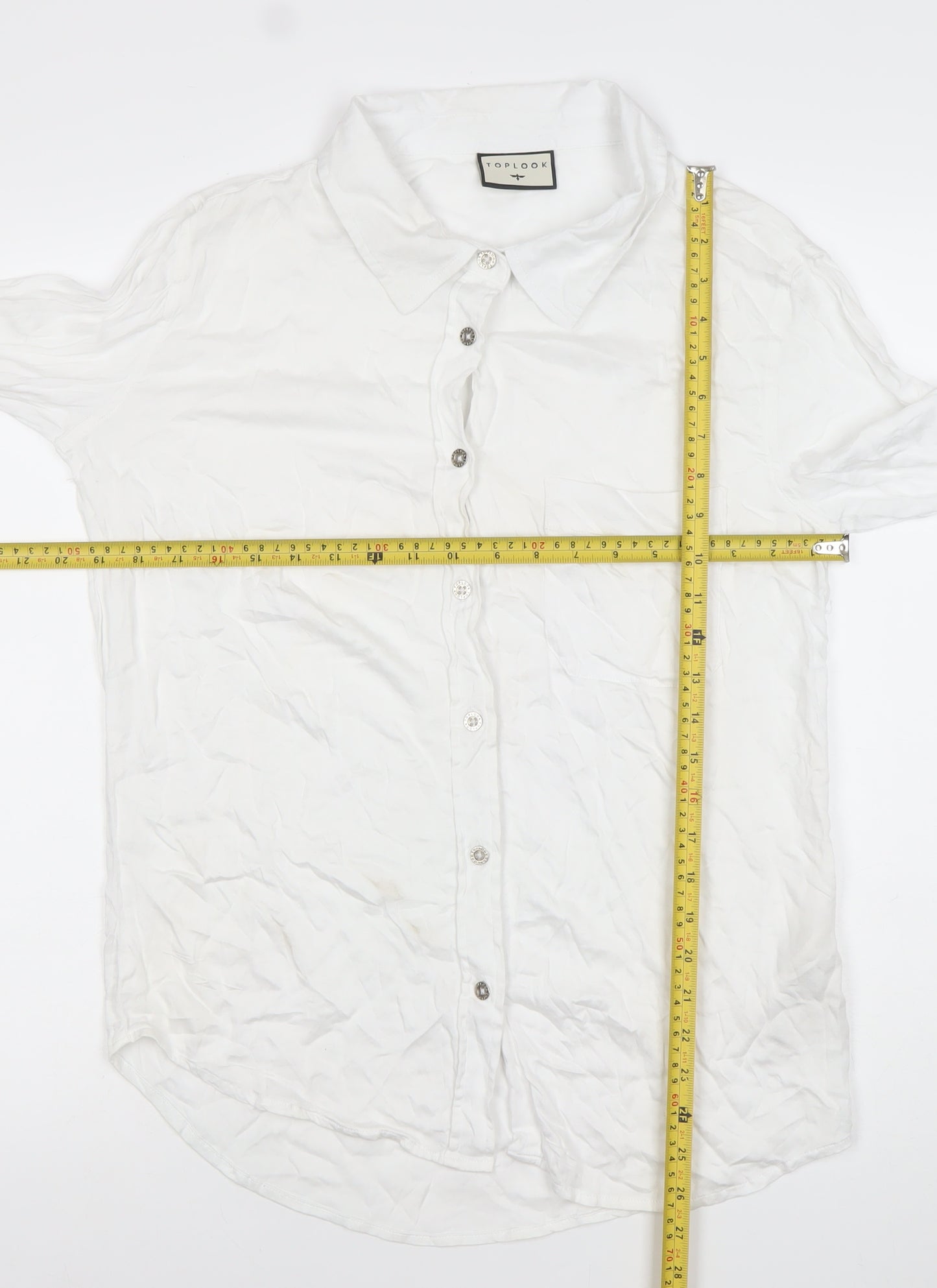 Toplook Mens White XL Classic Long Sleeve Button-Up Shirt