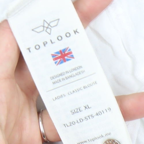 Toplook Mens White XL Classic Long Sleeve Button-Up Shirt