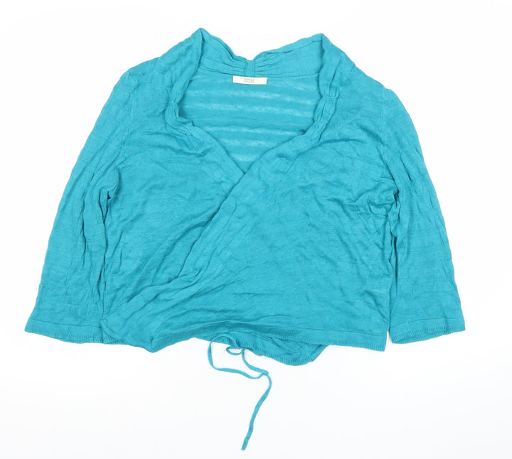 Marks and Spencer Women’s Blue Wrap Cardigan UK 12 Viscose Blend