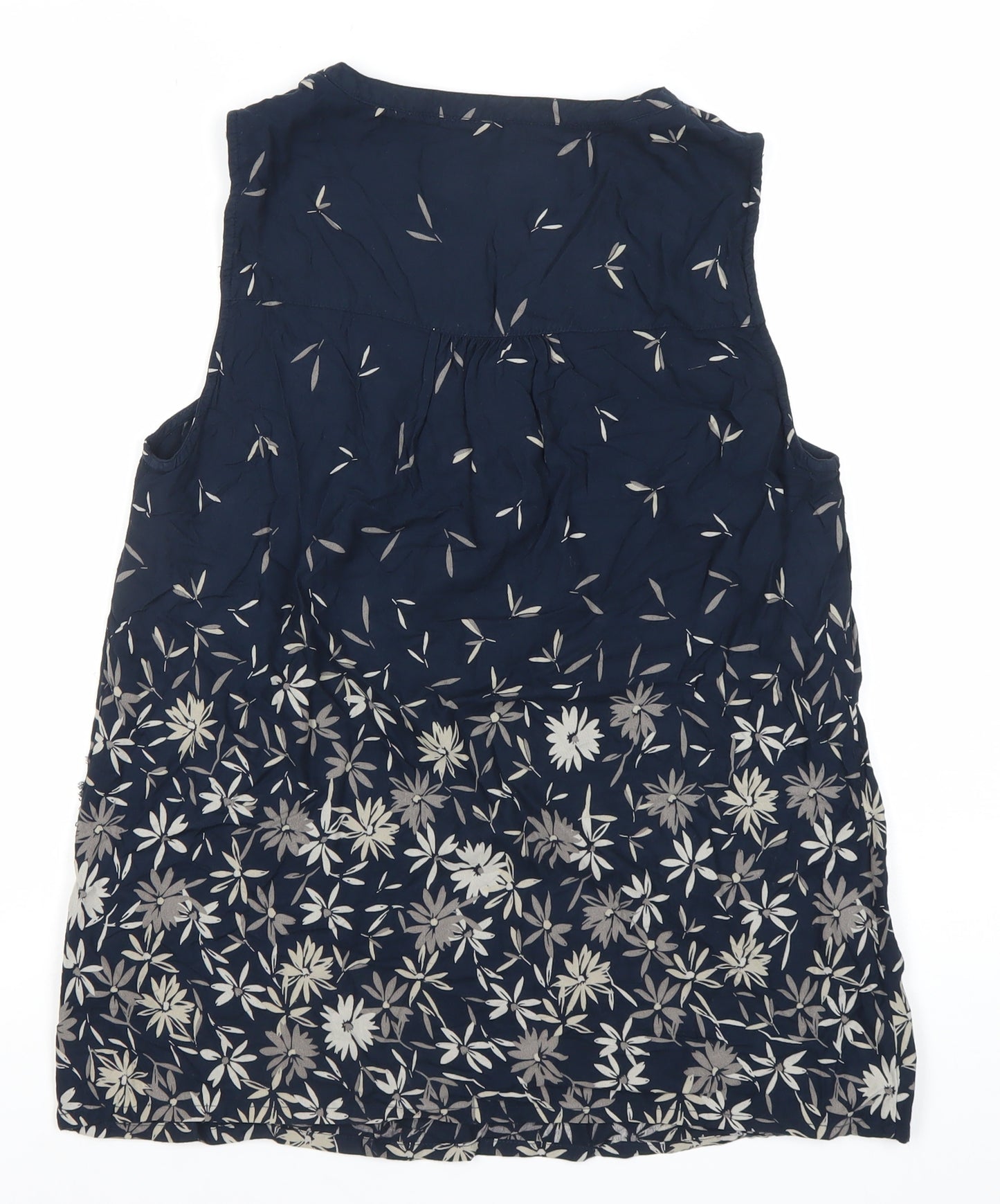 Maine New England Women’s Blue Floral Sleeveless Tunic Blouse Size 12