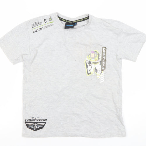 Disney Pixar Boys Grey Buzz Lightyear Graphic T-Shirt 7-8 Years