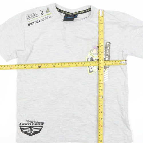 Disney Pixar Boys Grey Buzz Lightyear Graphic T-Shirt 7-8 Years