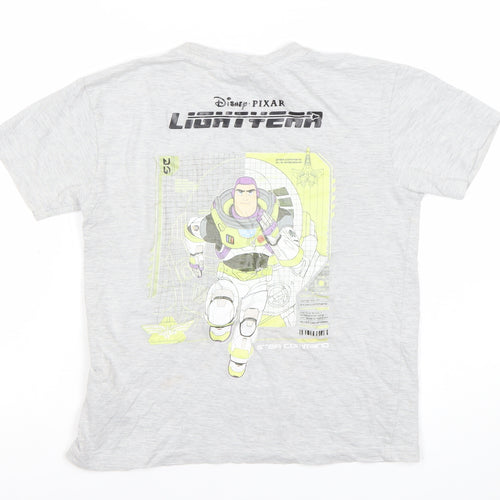 Disney Pixar Boys Grey Buzz Lightyear Graphic T-Shirt 7-8 Years