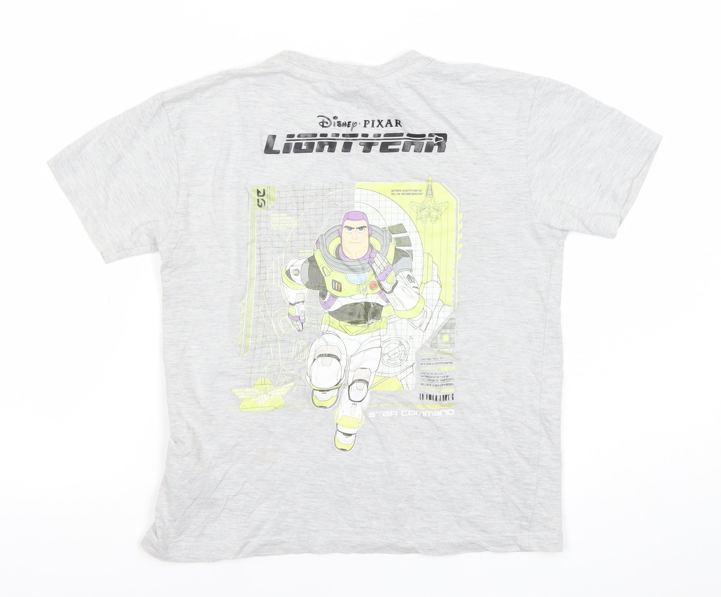 Disney Pixar Boys Grey Buzz Lightyear Graphic T-Shirt 7-8 Years