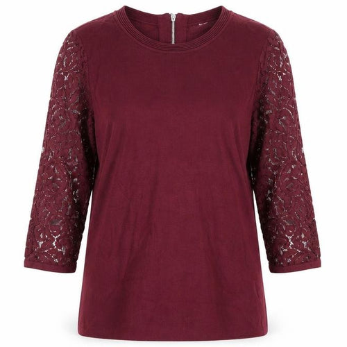 Marks and Spencer Women Red Lace Sleeve Blouse UK 12
