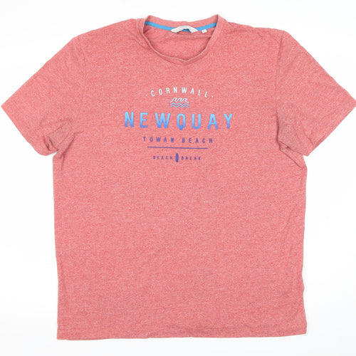 Next Men's Red XL Beach Graphic Crew Neck T-Shirt