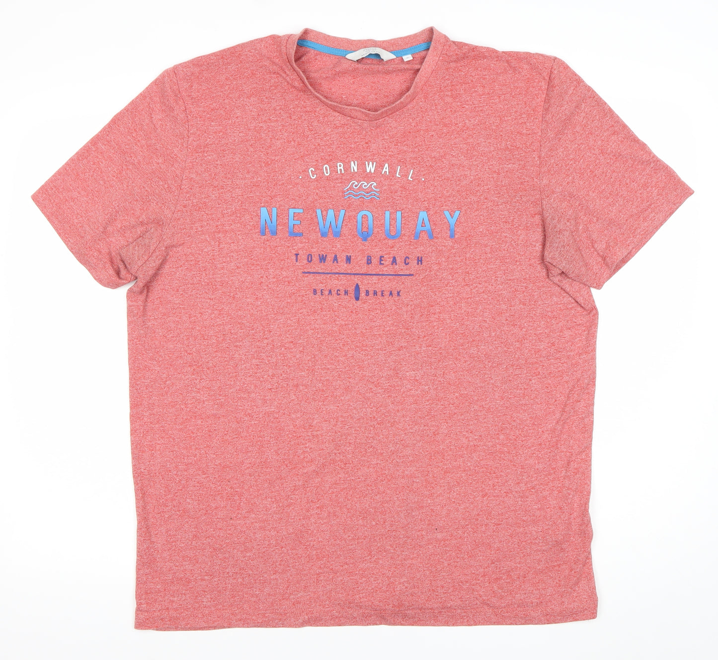 Next Men's Red XL Beach Graphic Crew Neck T-Shirt