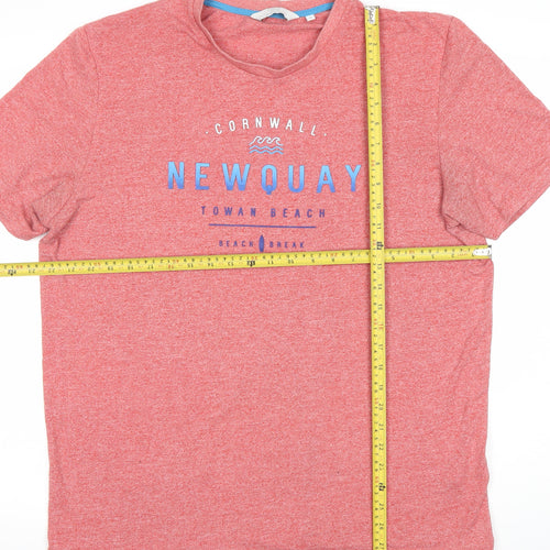 Next Men's Red XL Beach Graphic Crew Neck T-Shirt