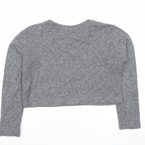 Zara Women’s Grey Knit Crew Neck Pullover Jumper Size 8