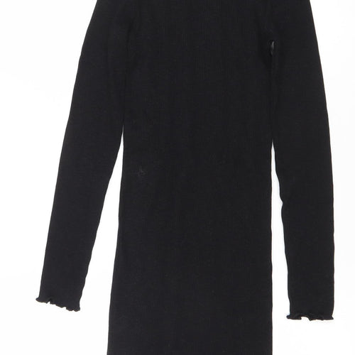 Zara Women’s Black Long Sleeve Bodycon Dress Size 8