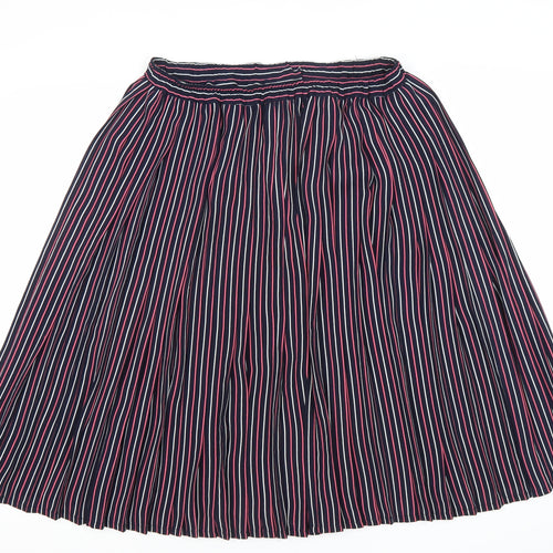 Precis Women’s Multicoloured L Striped Pleated Knee Skirt