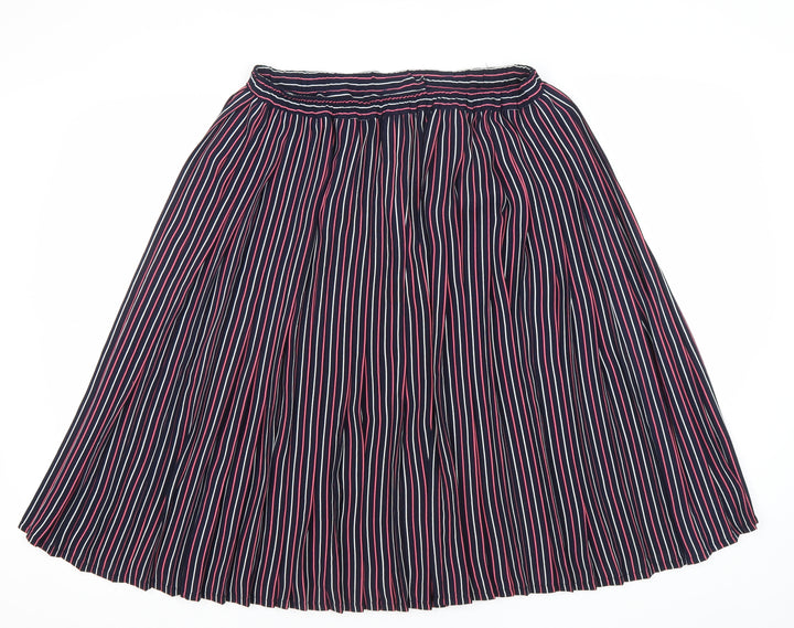 Precis Women’s Multicoloured L Striped Pleated Knee Skirt