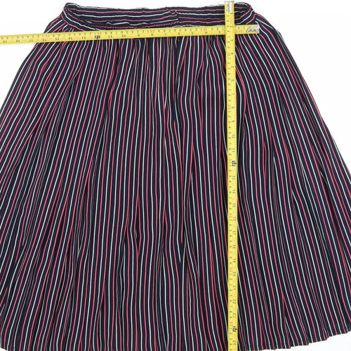 Precis Women’s Multicoloured L Striped Pleated Knee Skirt