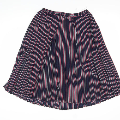 Precis Women’s Multicoloured L Striped Pleated Knee Skirt