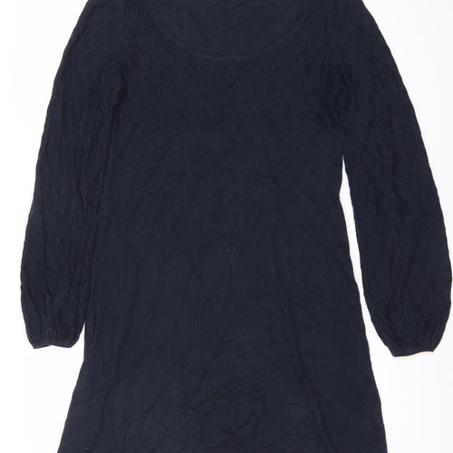 Oasis Women’s Blue Knit Shift Dress Size M 3/4 Sleeve Scoop Neck
