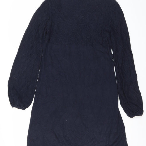 Oasis Women’s Blue Knit Shift Dress Size M 3/4 Sleeve Scoop Neck
