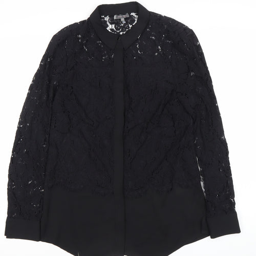 Phase Eight Women’s Black Lace Collar Blouse Size 10