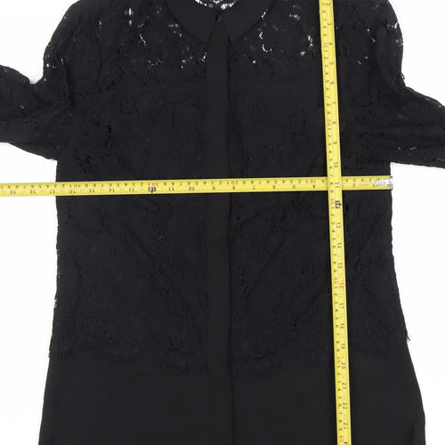 Phase Eight Women’s Black Lace Collar Blouse Size 10