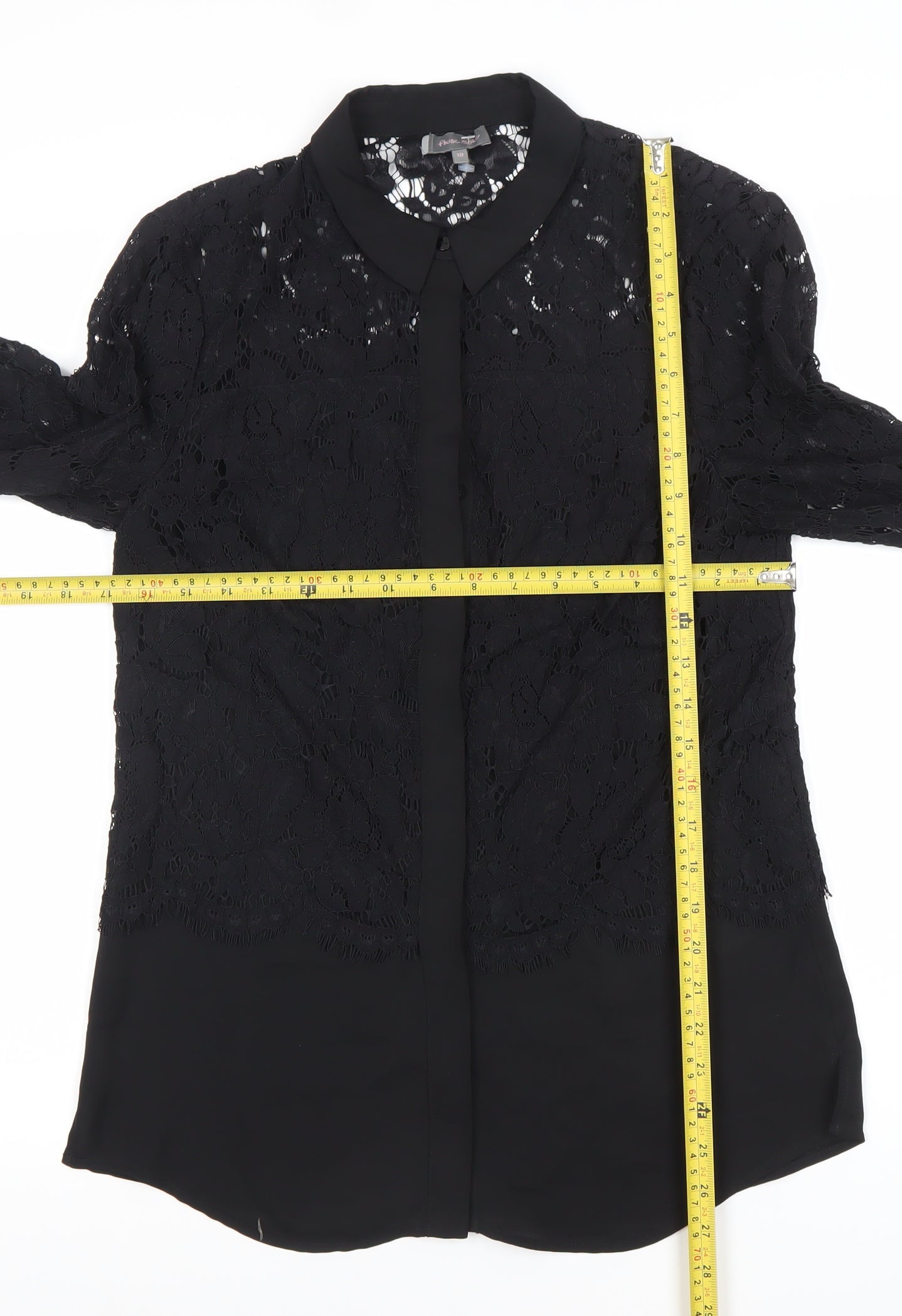 Phase Eight Women’s Black Lace Collar Blouse Size 10
