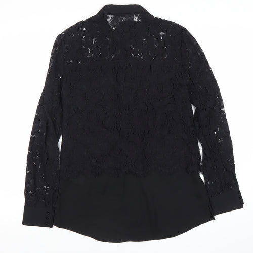 Phase Eight Women’s Black Lace Collar Blouse Size 10