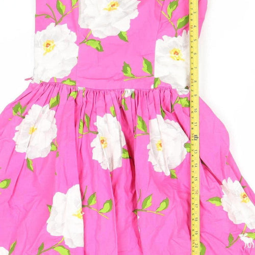 Abercrombie & Fitch Women’s Pink Floral Strapless Smocked Summer Dress Size M