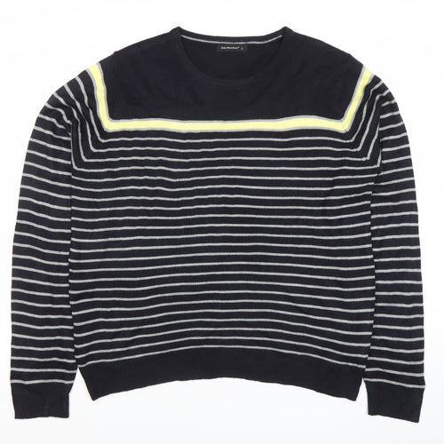 Cedar Wood State Men’s Blue Striped Crew Neck Jumper Size L