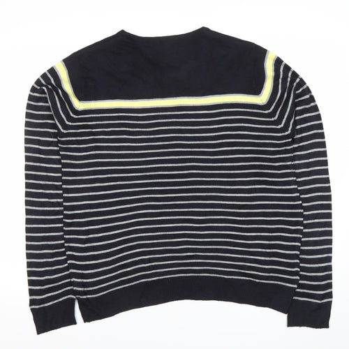 Cedar Wood State Men’s Blue Striped Crew Neck Jumper Size L