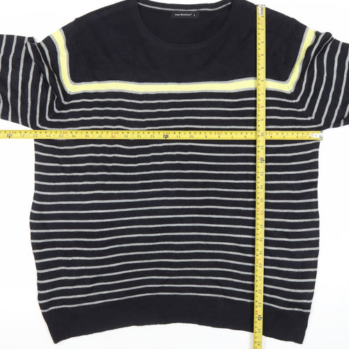 Cedar Wood State Men’s Blue Striped Crew Neck Jumper Size L