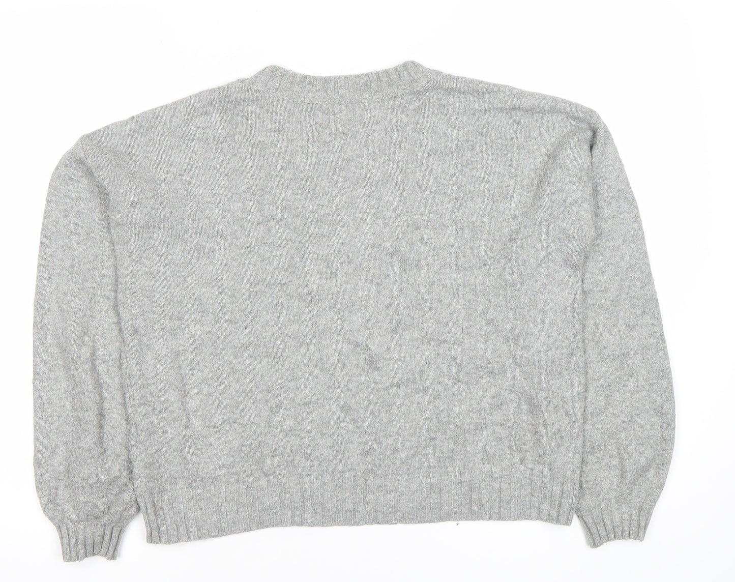 Hollister Womens Grey Crew Neck Pullover Jumper Small Wool Blend