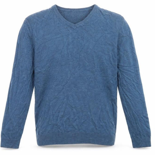 Marks and Spencer Men's Blue 2XL V-Neck Acrylic Jumper Pullover Knitwear