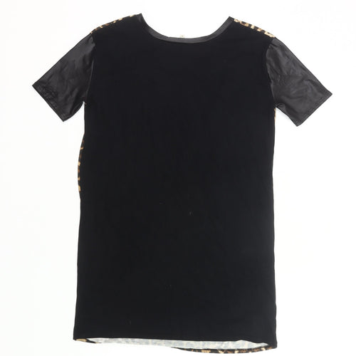 River Island Women Leopard Print T-Shirt Dress UK 6 Short Sleeve